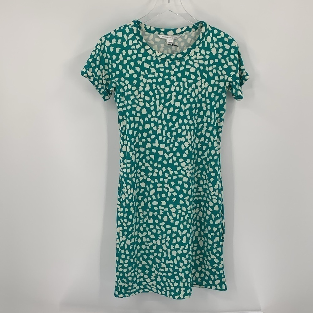 DVF Diane von Furstenberg Beth Green Leopard silk shift dress Parakeet new 2